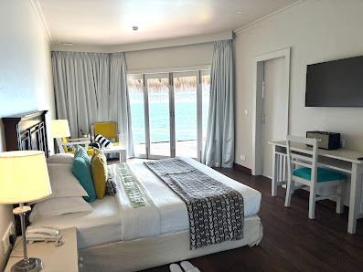 Adaaran Rannalhi Water Villas overwater villa — aerial