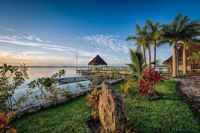 Akalki Hotel Bacalar overwater villa — interior