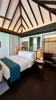 Anantara Veli Maldives Resort overwater villa — aerial