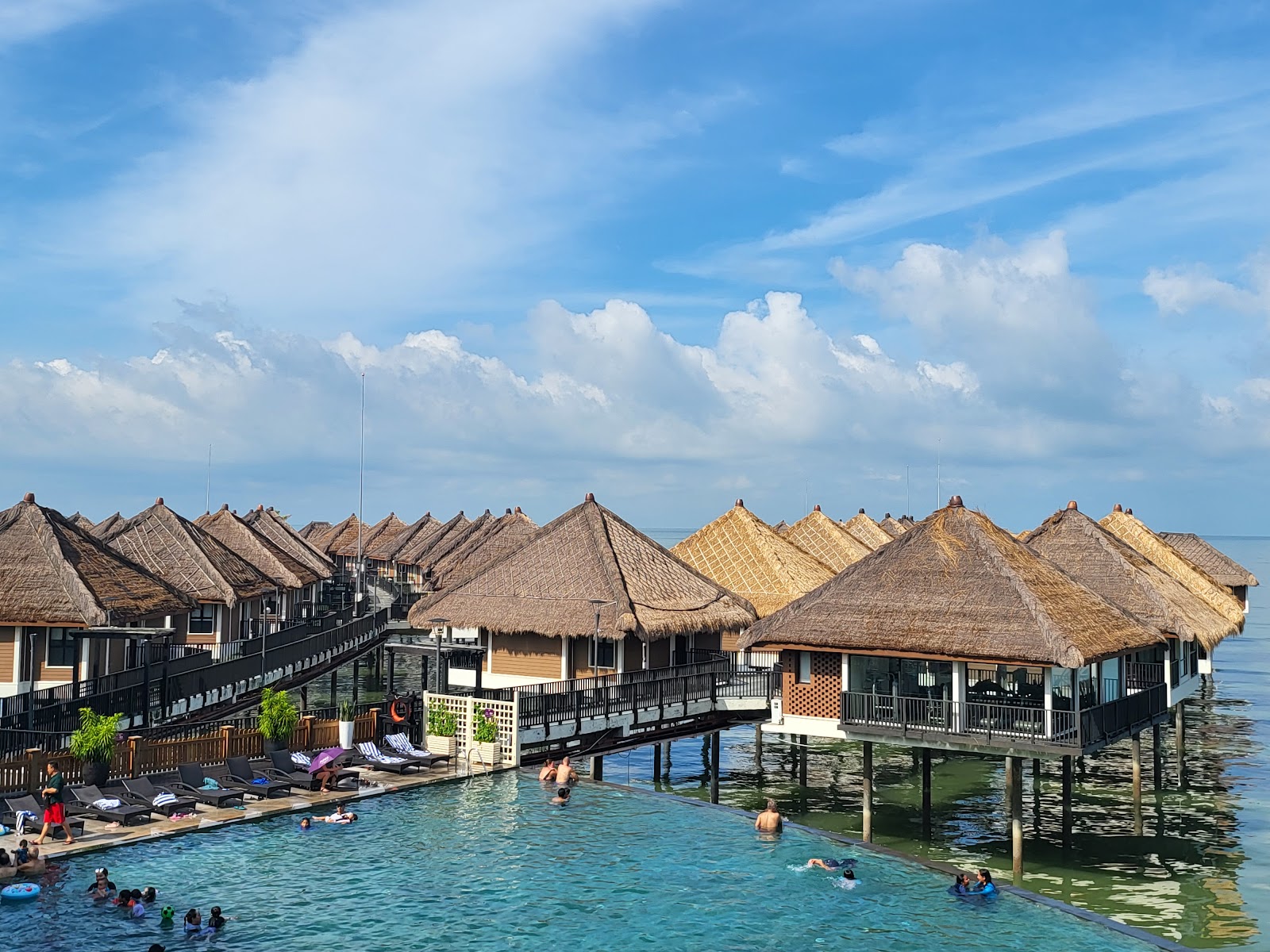Avani Sepang Goldcoast Resort overwater villa — aerial
