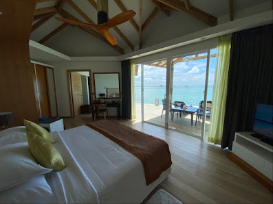 Cinnamon Dhonveli Maldives overwater villa — aerial