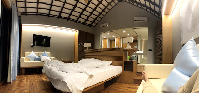 Cinnamon Velifushi Maldives overwater villa — aerial