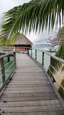 Hotel Maitai Polynesia overwater villa — aerial