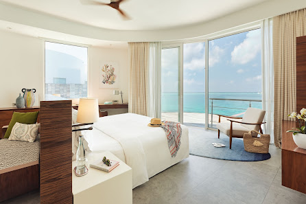 Jumeirah Olhahali Island overwater villa — aerial