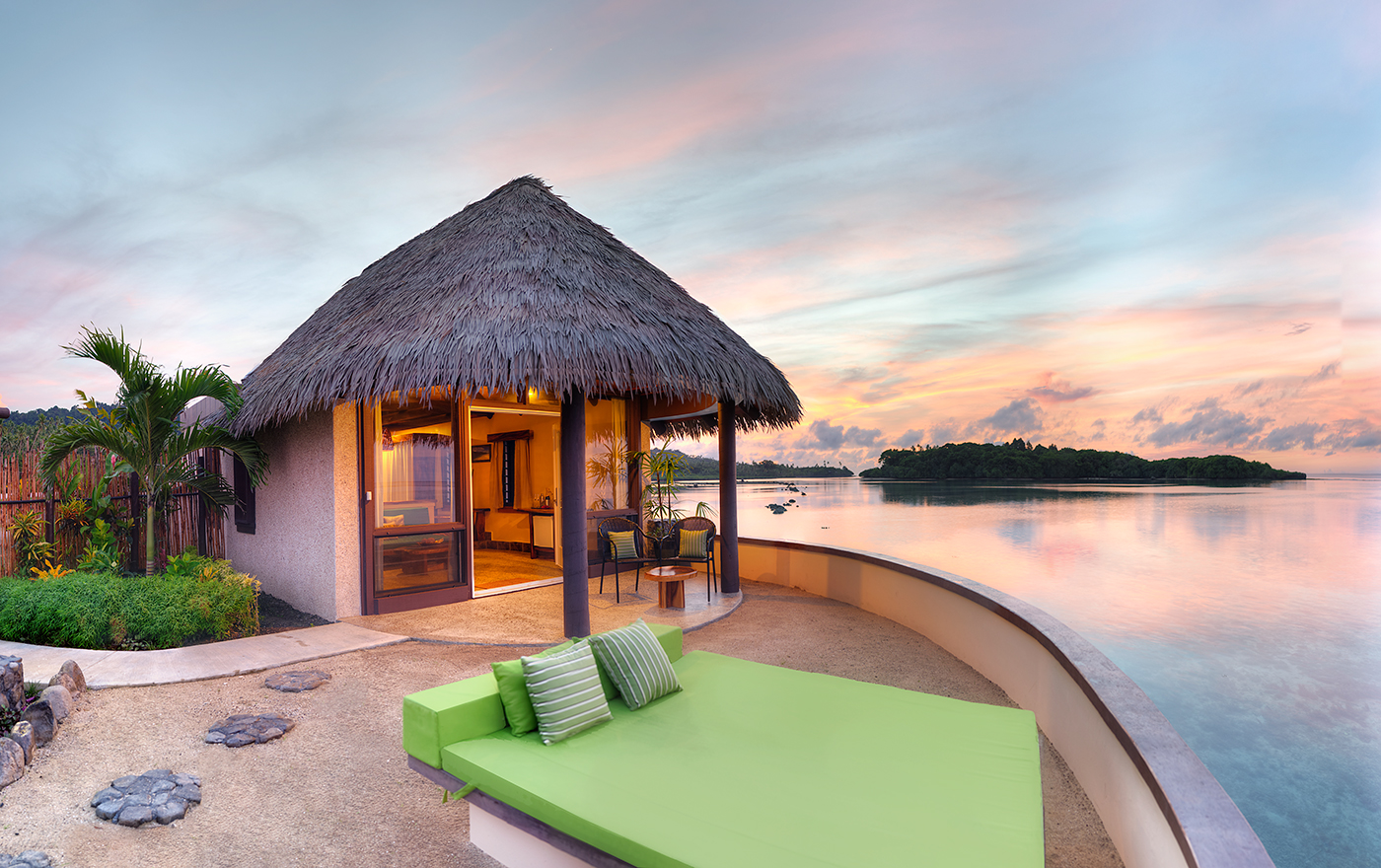 Koro Sun Resort overwater accommodation
