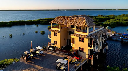 Overwater bungalows in Belize
