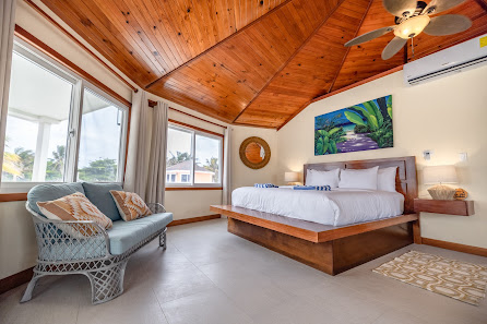 Manta Island Resort overwater villa — aerial