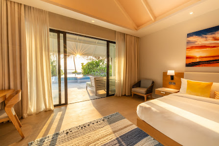 Nova Maldives overwater villa — aerial