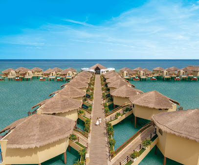 Overwater bungalows in Mexico