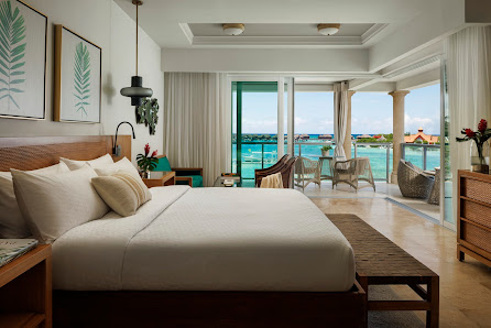 Sandals Caribbean Cay (formerly Royal Caribbean) overwater villa — aerial