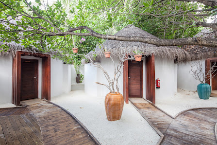 The Centara Collection, Machchafushi Island Resort & Spa Maldives overwater villa — aerial
