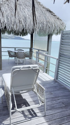 The St. Regis Bora Bora Resort overwater villa — deck