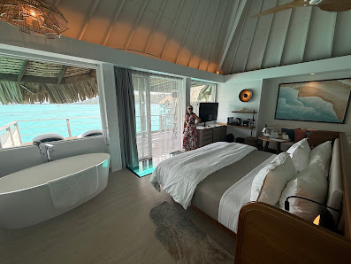 The Westin Bora Bora Resort & Spa overwater villa — aerial