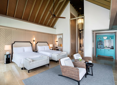 Waldorf Astoria Maldives Ithaafushi overwater villa — aerial